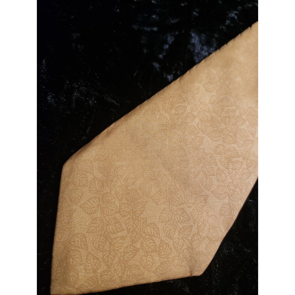 Vintage John Henry Designer Neck Tie Mens Gold Floral Career Wear Office